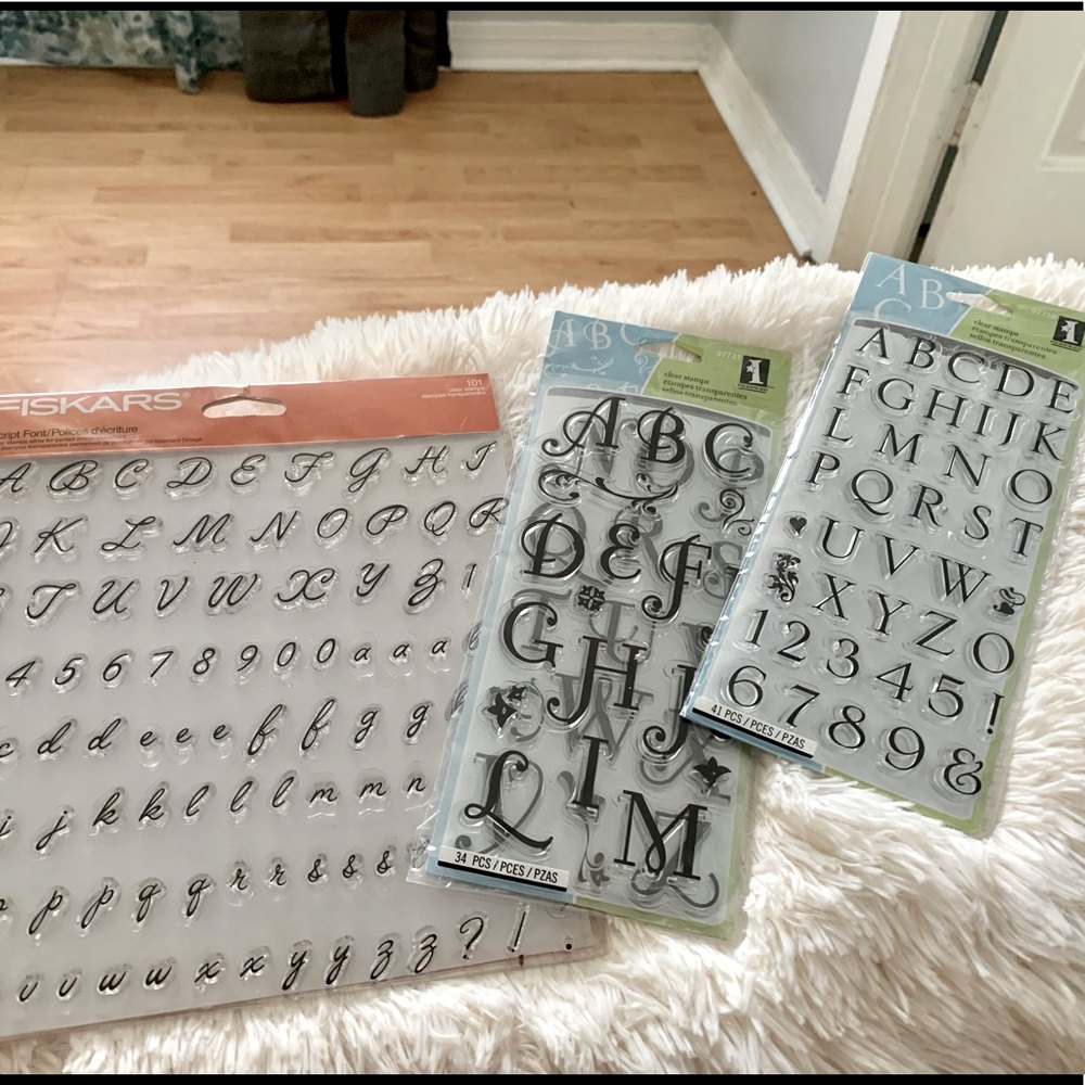 176 pcs Ink stamping letters craft scrapbooking